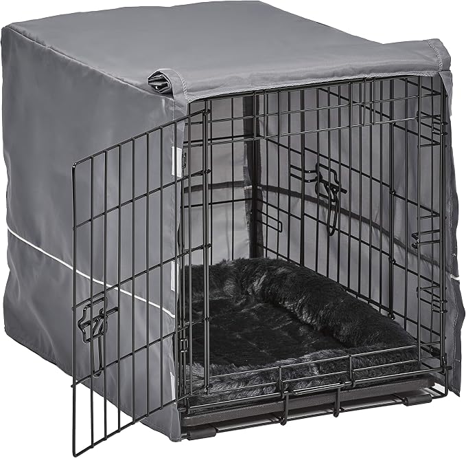 MidWest Homes for Pets Double Door 48-inch Dog Crate Kit, Bundle Includes a Two-Door Cage, Matching Gray Bed and Crate Cover, For Extra-Large Sized Breeds - Image 5