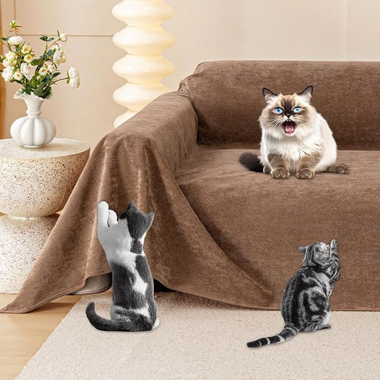 Cat Scratch Furniture Protector - Anti-Slip, Waterproof Sofa Cover to Keep Cats Off, Pet-Friendly Couch Protectors for 3 Cushion Couch, Brown Anti-Scratch Couch Cover for Pets and Kids 118"X71" | Pet-Friendly Couch Protector, Anti-Scratch & Anti-Slip S... by Loiion