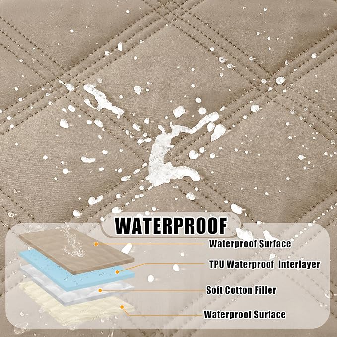 Smiry Waterproof Dog Bed Cover, Reversible Pet Blanket for Sofa Couch | Soft Washable Dog Blanket, Leakproof Couch Cover for Dogs Cats & Furniture Protection, 30x53, Taupe/Beige - Image 2