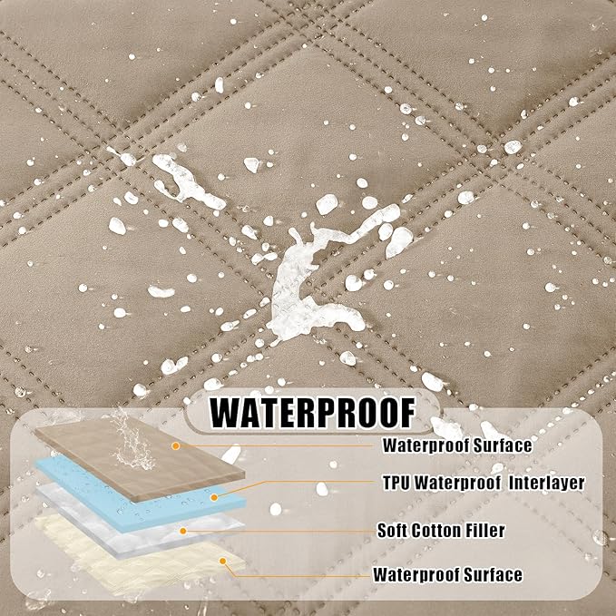 Smiry Waterproof Dog Bed Cover, Reversible Pet Blanket for Sofa Couch | Soft Washable Dog Blanket, Leakproof Couch Cover for Dogs Cats & Furniture Protection, 30x82, Taupe/Beige - Image 2