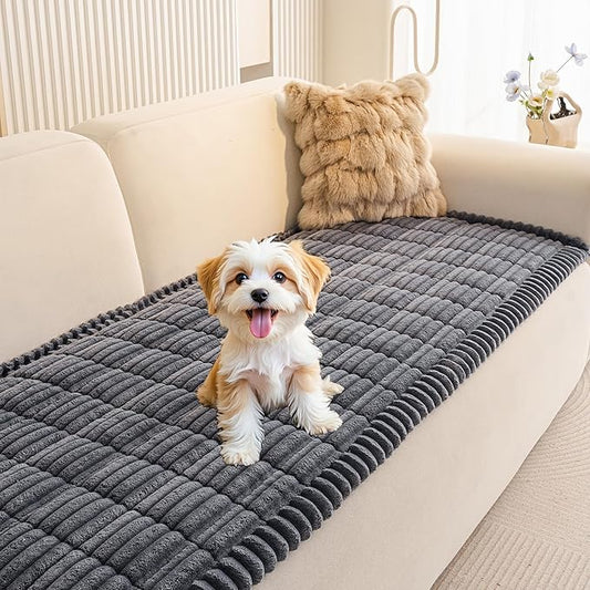 MEETSKY Couch Cover for Sofa, Non Slip Washable Sofa Covers for 2 Cushion Couch Sofa Pet Friendly, Soft Sofa Cover for Love Seats, Dog Mat for Couches, Dark Grey, 27.6" x 59" by MEETSKY