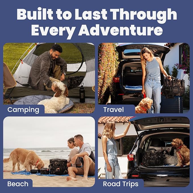 Rubyloo Original Doggy Bag™ Dog Travel Bag for Supplies with Travel Bowls | 2 BPA-Free Collapsible Bowls, 2 Pet Food Containers, TSA-Ready, Road Trips, Camping, Weekend Getaways, Doggy Gift, Camo - Image 4