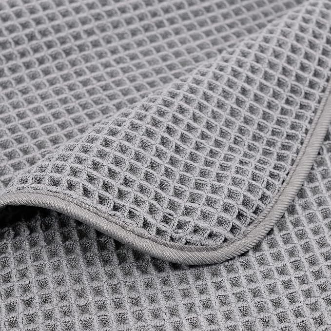 POLYTE 430 GSM Microfiber Oversize Quick Dry Lint Free Bath Towel, 60 x 30 in, 4 Pack (Waffle Weave) - Image 7