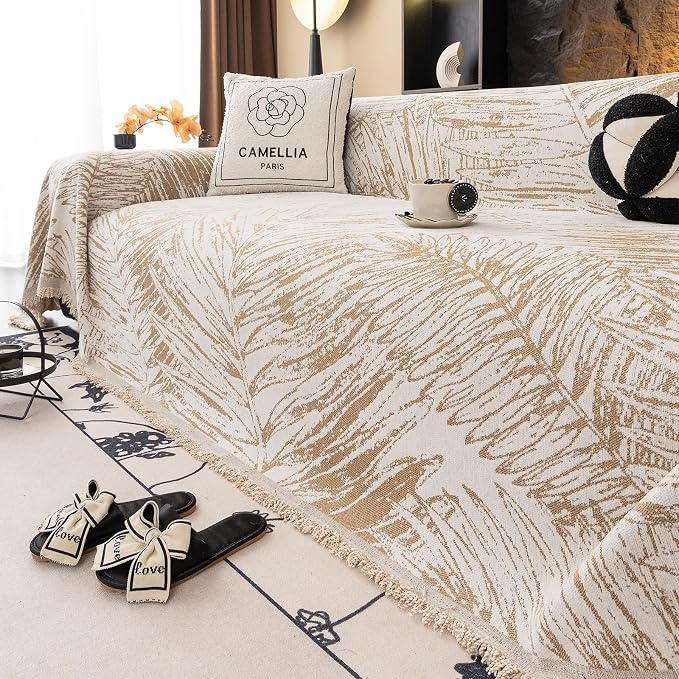 ROOMLIFE Couch Cover Boho Sofa Covers for 3 Cushion Couch Washable | Furniture Protector Sofa Couch Cover for Dogs, Soft Breathable Sofa Slipcover, Couch Throw Blankets with Tassels 71''X150'' - Image 4