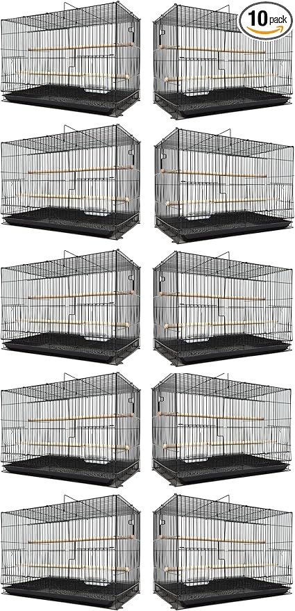 Lot of Ten Aviary Breeding Breeder Lovebird Finch Parakeet Finch Flight Cage with Side Nesting Box Doors 20"x14"x14"H by Mcage