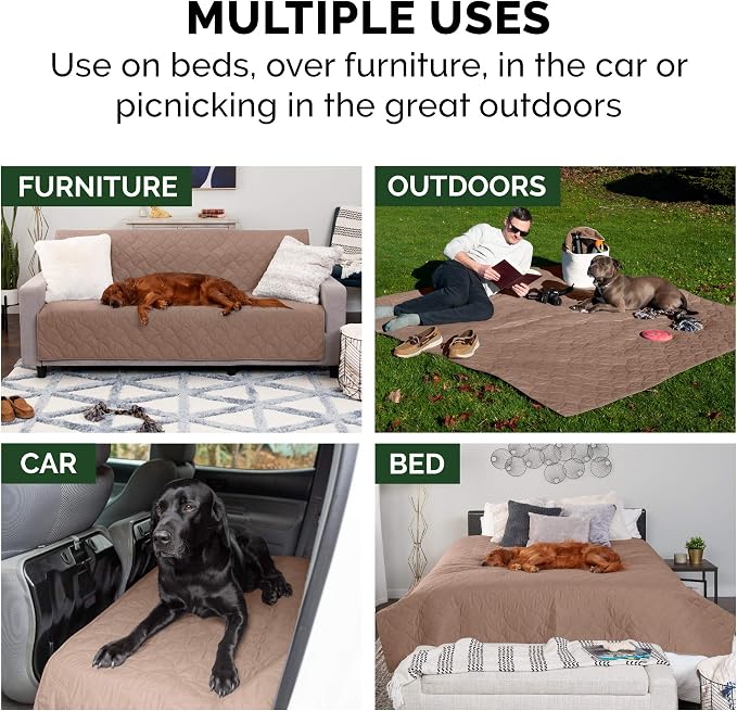 Furhaven Waterproof & Non-Slip Queen Size Mattress Cover Protector for Dogs & Cats, Washable, For Beds, Couches, & Car Seats - Quilted Twill Blanket Mattress Cover - Brownstone, Large/Queen Size - Image 11