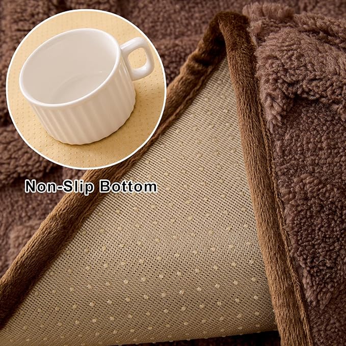 KRFOONN Couch Cover for Dog Non Slip Washable Plush Sofa Protector Brown | Pet Sofa Slipcovers for 3 Seaters Cushion Couch, Scratch Resistant, Soft Boho Pet Covers for Couches & Sofas (35.5" x 83") - Image 3