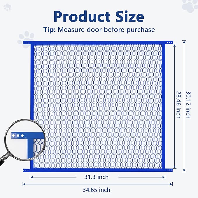 Guardian Steel Pet Grille Screen Door Protector for Dogs Pets Cats Scratch Protector Replacement RV Screen Door Guard Pet Proof Screen Door (Blue, 36 Inch) - Image 3