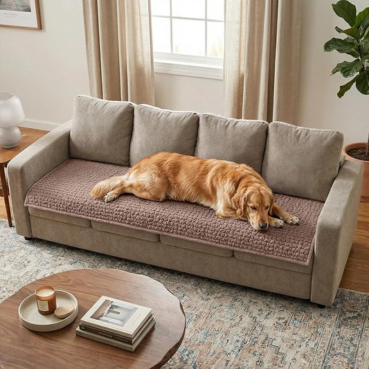 PAULATO BY GA.I.CO. Waterproof Blanket – 24x86” Changing Absorbent Pad for Incontinence – Machine Washable Stain-Resistant Protector for Couch Sofa or Bed – Reusable Waterproof Cover - Soft Taupe by PAULATOBYGAICO