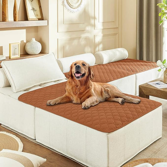 gogobunny 100% Double-Sided Waterproof Dog Bed Cover Pet Blanket Sofa Couch Furniture Protector for Puppy Large Dog Cat, Reversible (40x50 Inch (Pack of 1), Dark Pumpkin/Light Pumpkin) by gogobunny