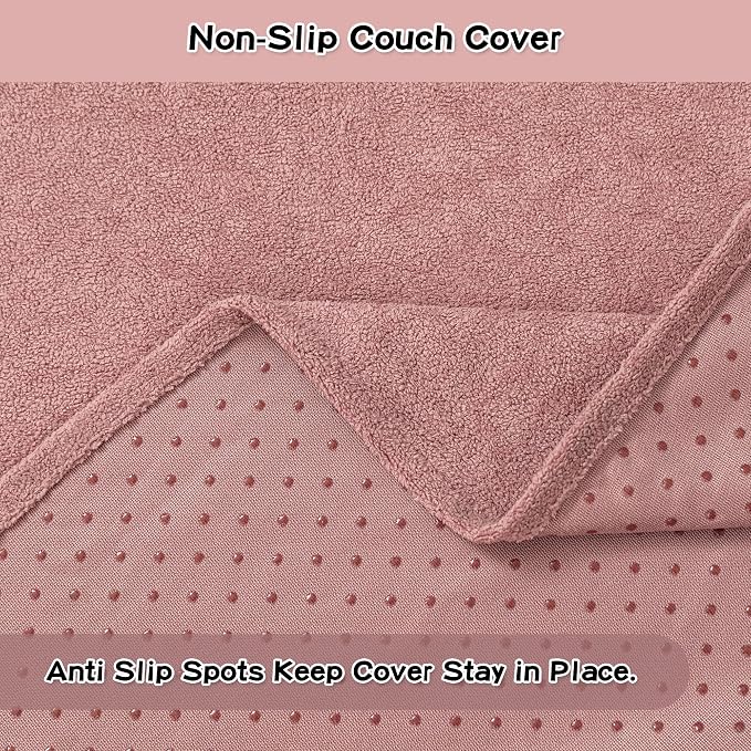 MEETSKY Chair Cover Cat Scratch Proof Recliner Chair Covers, Oversized Armchair Sofa Covers Washable Sofa Slipcover for Single Couch, Soft Small Couch Slipcover for Pets Dogs, 71" x 91", Pink - Image 6