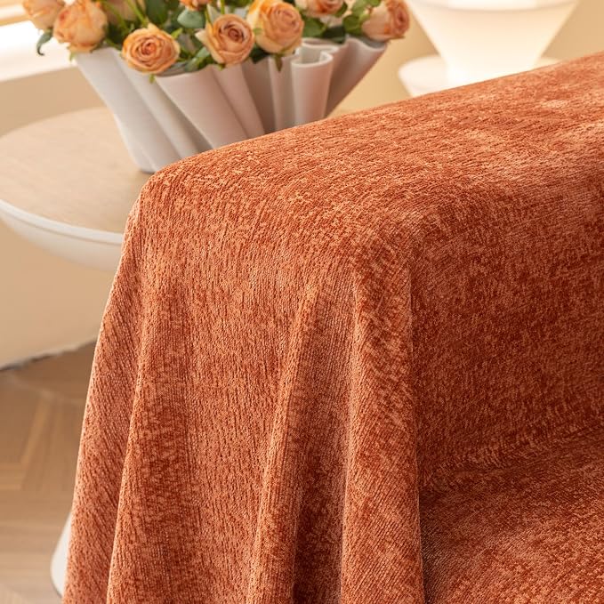 Burnt Orange Thick Slub Chenille Couch Cover Ultra Soft for All Shape Sofa Couch Furniture Protector, Orange Sofa Slipcover Protector for Dogs Pets Kids XL 71x134’’ | for All Shape Sofa Couch Furniture Protector, Orange Sofa Slipcover Protector for Dog... - Image 6