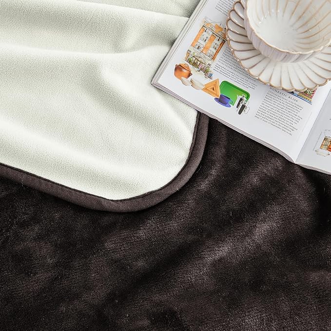 Waterproof Blanket 60"x80" for Adults, Reversible Waterproof Bed Cover for Dogs Cats Pets, Soft Leakproof Blanket for Bed Couch Sofa Furniture Protector, Brown/Off White - Image 5