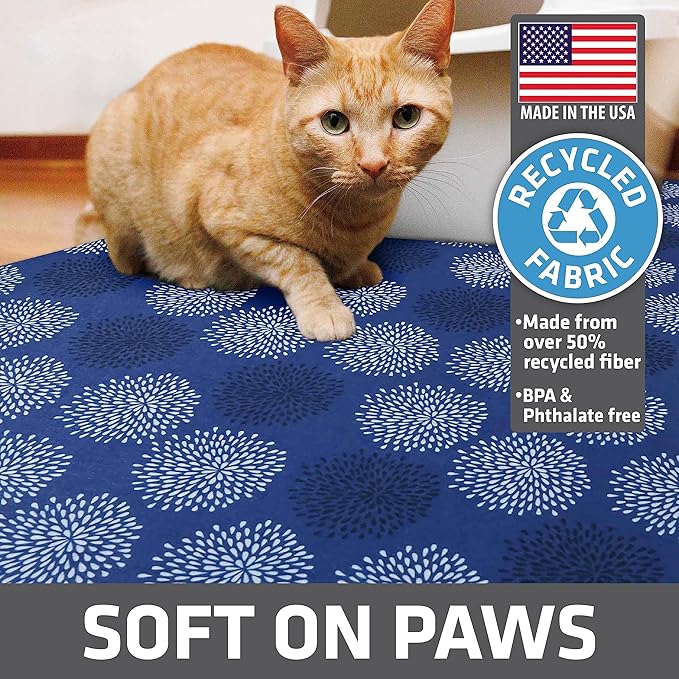 Drymate Cat Litter Box Mat, Litter Trapping Mat, Dark Blue, 29x36 XL | Waterproof, Urine-Proof, Absorbent, Machine Washable, Soft on Paws, Contains Mess, Protects Floors, Kitten Supplies, USA Made - Image 4