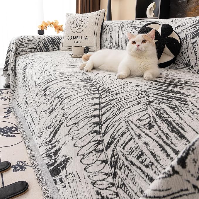 ROOMLIFE Couch Cover Boho Sofa Covers for 3 Cushion Couch Washable | Furniture Protector Sofa Couch Cover for Dogs, Soft Breathable Sofa Slipcover, Couch Throw Blankets with Tassels 71''X118'' - Image 2