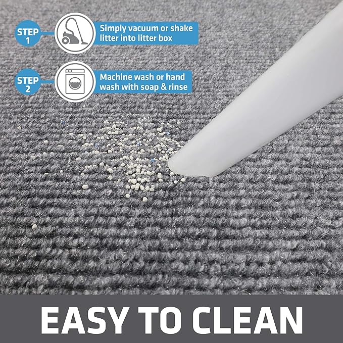 Drymate Cat Litter Box Mat, Litter Trapping Mat, Grey, 28x36 XL | Waterproof, Urine-Proof, Absorbent, Machine Washable, Soft on Paws, Contains Mess, Protects Floors, Kitten Supplies, USA Made - Image 5