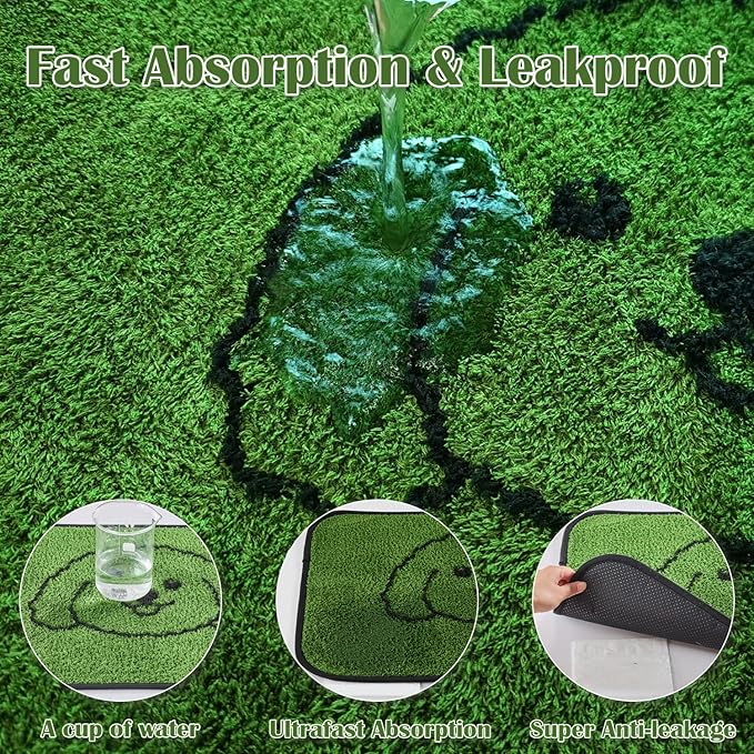 Qeils Reusable Puppy Pads , Washable Pee Pads for Dogs 48" x 30" 2 Pack | Super Absorbent & Leakproof Potty Training Pads, Plush Grass-Look With Non-Slip Backing For Crates, Playpens & Small Pets - Image 2