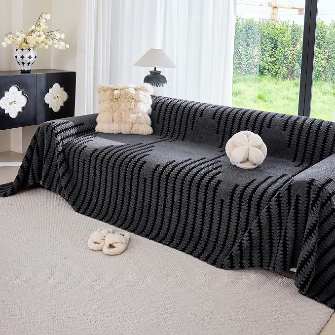 Couch Covers for 3-4 Cushion Couch Sofa, Pet Friendly Sofa Covers Washable, Heavy Duty Scratch Resistant Furniture Cover for Dogs Fits 3 Seat, 71" x 150", Gray - Image 8