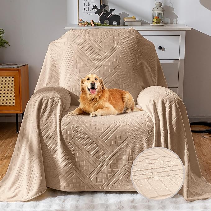 Waterproof Recliner Chair Cover, Anti-Slip Reclining Chair Covers, Pet-Friendly, Washable, Durable and Breathable Couch Covers – Reversible Design for Sofa Protection(71x71in/Khaki) by YUEANG