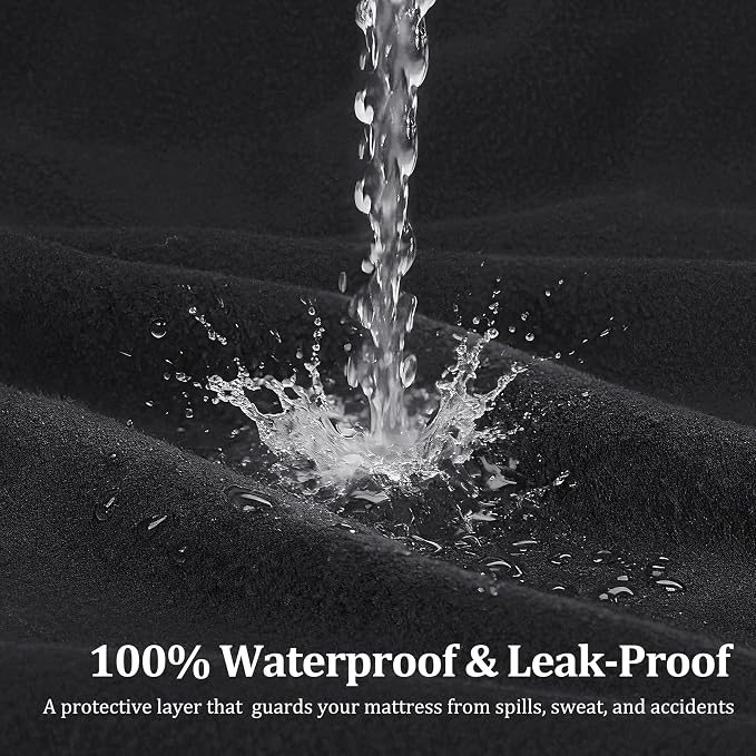 Catalonia Waterproof Bed Blanket, Washable Reversible Furniture Protector | Black/Black Double-Sided Fleece, Leakproof Protection for Bed, Sofa and Couch, Resists Spills, Stains and Everyday Messes - Image 2