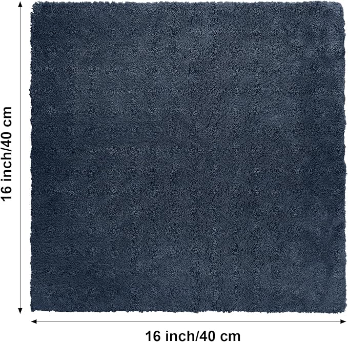 Shimeyao 30 Pcs16 x 16 Inch Edgeless Microfiber Plush Towels for Cars Detailing Drying Wash Polishing Absorbent Cleaning Cloths, 500 GSM (Navy Blue, Gray, Black) - Image 2