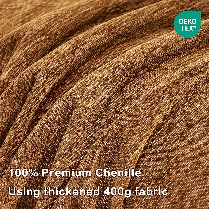 VANJOROY Couch Cover Chenille for 2 Cushion Loveseat, Washable Sofa Couch L-Shape Cover Protector Soft Sofa Slipcovers for Pets Dog with Tassel,71"x 102" Brown - Image 9