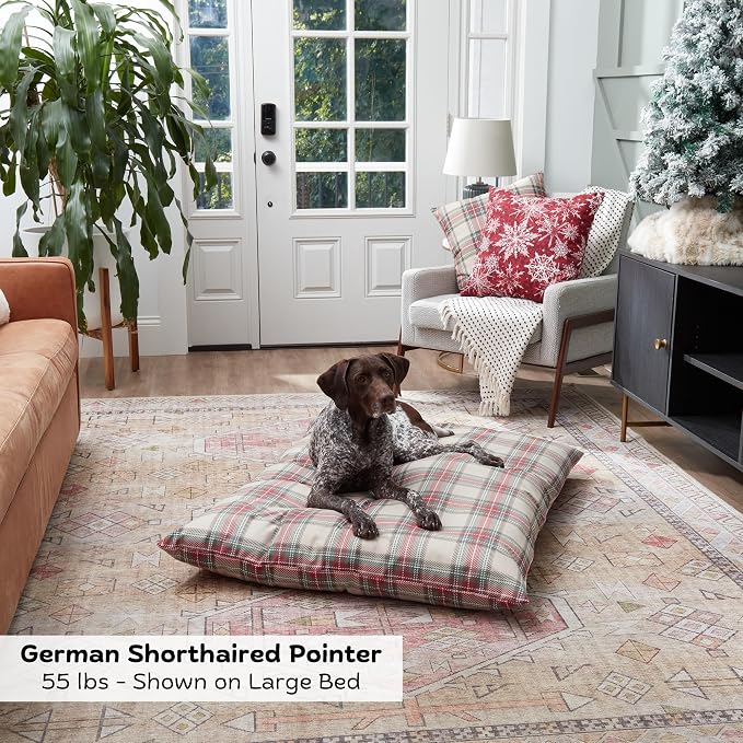 Happy Hounds Charlie Holiday Plaid Throw Pillow Dog Bed, Large (48 x 36 in.) - Image 2