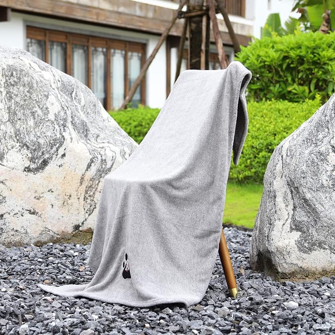Dogvingpk Extra Large Dog Towel 2 Pack, Super Absorbent Soft Quick Drying Microfiber Pet Bath Towels for Large & Medium Dogs (XL-55" * 36", Grey and Brown) - Image 6