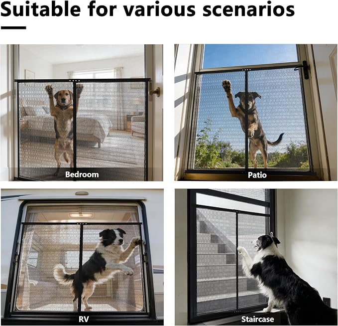 Guardian Steel Pet Grille Screen Door Protector for Dogs Pets Cats Scratch Protector Replacement RV Screen Door Guard Pet Proof Screen Door (Black, 48 Inch) - Image 4