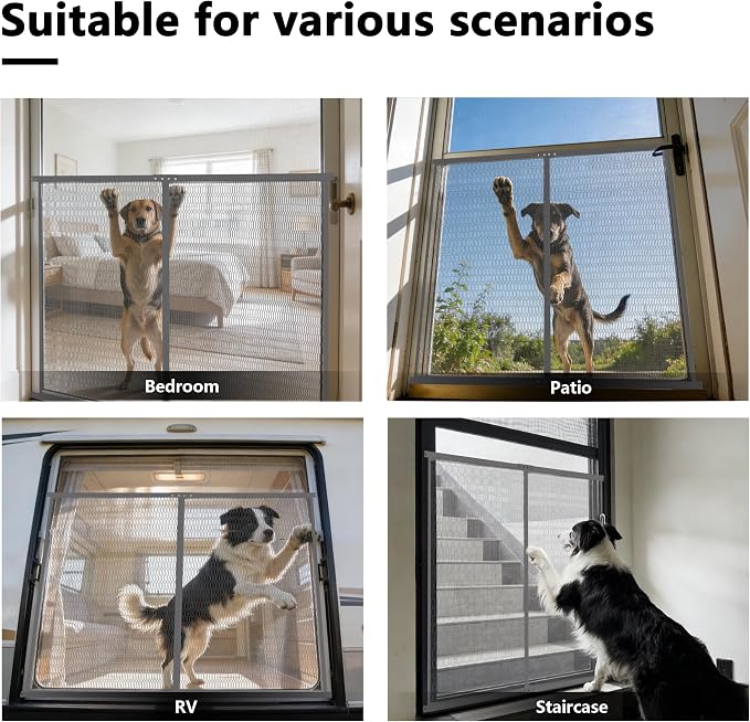 Guardian Steel Pet Grille Rv Screen Door Protector for Dogs Pets Cats Scratch Protector Replacement (Grey, 48 Inch) Screen Door Guard Pet Proof Screen Door - Image 4