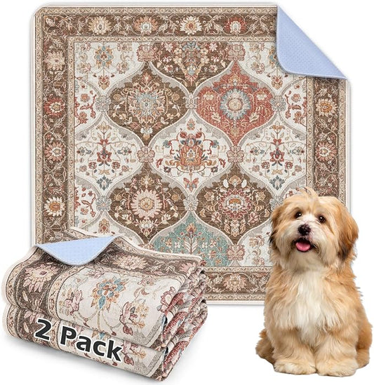 INVENHO 2PACK Washable Pee Pads for Dogs, Reusable Dog Pads Upgrade Non-Slip Dog Pee Pads Heavy Absorbency Puppy Pee Pads Quick Dry Whelping Pads/Waterproof Puppy Training Pad by INVENHO
