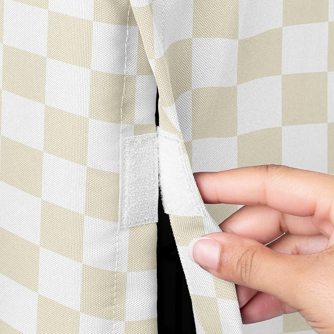 Sweet Jojo Designs 36in. Medium Dog Crate Cover (Beige Gingham Checkered Plaid) Pet Cage, Kennel Covers (Vintage, Classic, Checkerboard, Geometric, Minimalist, Retro, Taupe, Brown, Tan and White) - Image 3