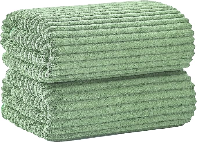 2 Piece Bath Sheets, 40"x80" Bath Towels, Sage Green | Extra-large size, Quick dry, Highly Absorbent, Lint Free，shower towels for bathroom gym spa，Big and Tall users by NALIVO