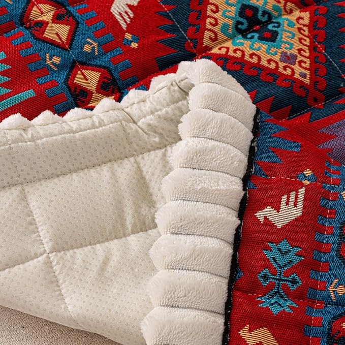 VClife Boho Eclectic Textured Sofa Cover, Ethnic Retro Dog Couch Cushion Cover for 3-4 Cushion Couch Sofa, Plush Soft Anti Slip and Washable Couch Cover for Sectional L Shape Sofa - Image 7