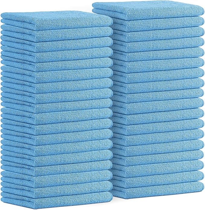Avalon Towels Microfiber Cleaning Cloths (Value Pack of 36) - Size 16 x 16 Inches, Highly Absorbent Cleaning Rags, Lint Free, Reusable and Washable, Microfiber Towels for Cars by AvalonTowels