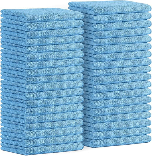 Avalon Towels Microfiber Cleaning Cloths (Value Pack of 36) - Size 16 x 16 Inches, Highly Absorbent Cleaning Rags, Lint Free, Reusable and Washable, Microfiber Towels for Cars by AvalonTowels