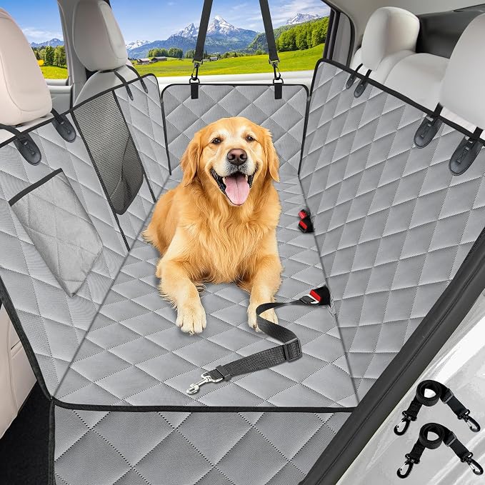 Kytely Heavy Duty Dog Car Seat Cover, 100% Waterproof & Scratch-Proof Backseat Protector with Mesh Window – Non-Slip Hammock for Cars Trucks SUVs, Keep Seats Clean & Dog Comfortable by Kytely