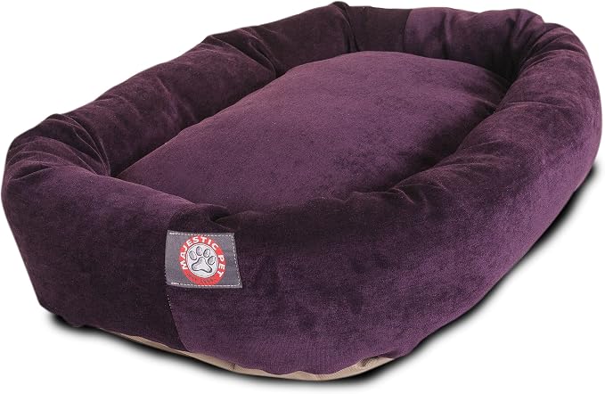 Majestic Pet Villa 52 Inch Shredded Memory Foam Dog Bed for X-Large Sized Dog 52x35x11 Inch–Orthopedic Pet Bed with Removable Washable Cover-Washable X-Large Puppy Mat with Head Support-Aubergine - Image 2