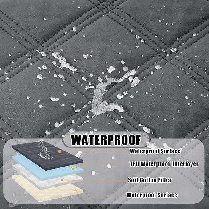 Smiry Waterproof Dog Bed Cover, Reversible Pet Blanket for Sofa Couch | Soft Washable Dog Blanket, Leakproof Couch Cover for Dogs Cats & Furniture Protection, 40x80, Dark Grey/Beige - Image 2