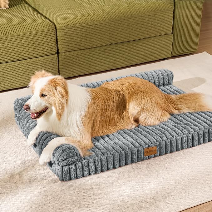 Orthopedic Calming Medium Dog Bed Pet Sofa Bed 30''X20''SageGrey | 2-Sided Pet Couch Medium Size Dog, Soft Egg-Crate Foam Dog Mat, Waterproof Removable Washable Cover, Nonskid Bottom Cat Bed - Image 3