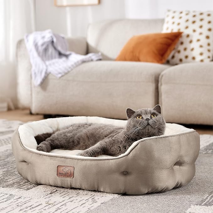 Bedsure Small Dog Bed Washable,Round Cat Beds for Indoor Cats,25in Camel | Soft Plush Pet Bed,Dog Beds for Small Dogs for Puppy and Kittens,Anti-Slip Bottom,Easy to Clean - Image 9