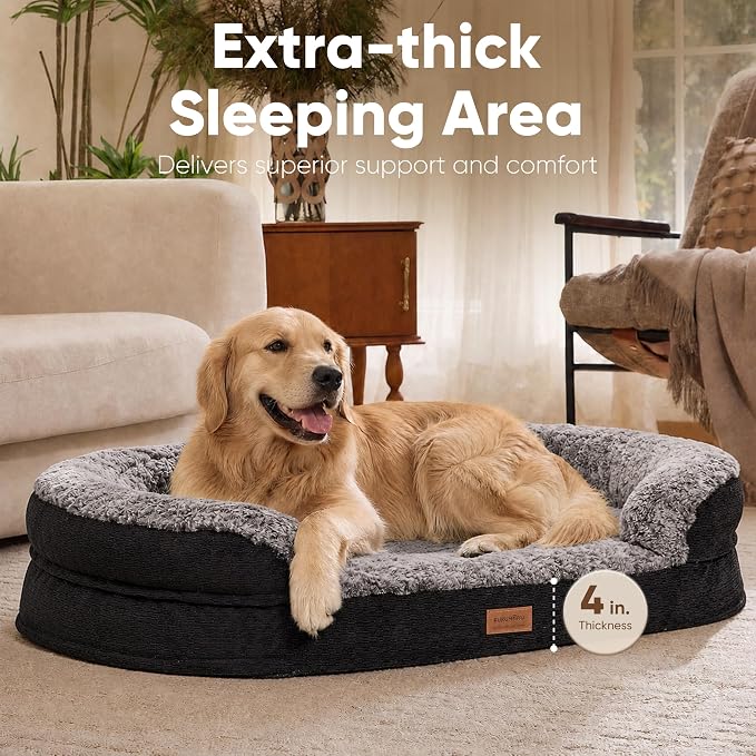 FUKUMARU X-Large Thickened Dog Couch Bed, Orthopedic, Waterproof & Washable | Heavy Duty Dog Sofa with 4" Extra-Thick Egg-Crate Foam, Relieves Joint Pressure, Fully Removable, Fits Extra-Large Dogs - Image 2