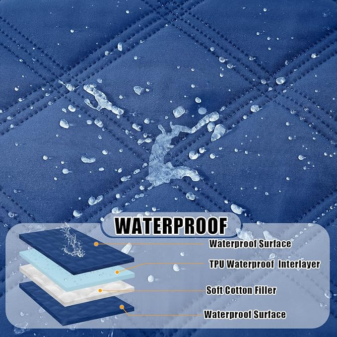 Smiry Waterproof Dog Bed Cover, Reversible Pet Blanket for Sofa Couch | Soft Washable Dog Blanket, Leakproof Couch Cover for Dogs Cats & Furniture Protection, 40x80, Navy/Navy - Image 2