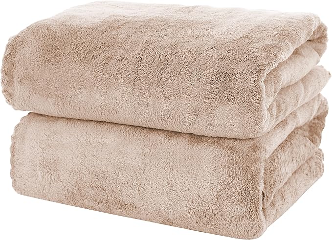 MOONQUEEN 2 Pack Premium Bath Towel Set - Quick Drying - Microfiber Coral Velvet Highly Absorbent Towels - Multipurpose Use as Bath Fitness, Bathroom, Shower, Sports, Yoga Towel (Brown) by MOONQUEEN