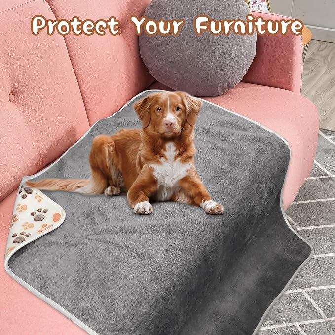 YUEPET 2 Pack Waterproof Dog Blanket, Washable Puppy Blanket for Bed Sofa | Waterproof Sofa Protector, Soft Fleece Flannel, 40 x 30 in, Machine Washable, White Coffee, Small-Medium Dogs and Cats - Image 5