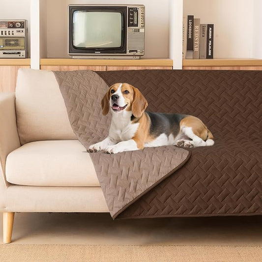 gogobunny 100% Double Sided Waterproof Dog Blanket Soft Pet Bed Cover Reversible Protect Furniture Couch Sofa Car for Puppy Cat Kids (Dark Chocolate/Light Chocolate, 52x82 Inch (Pack of 1)) by gogobunny
