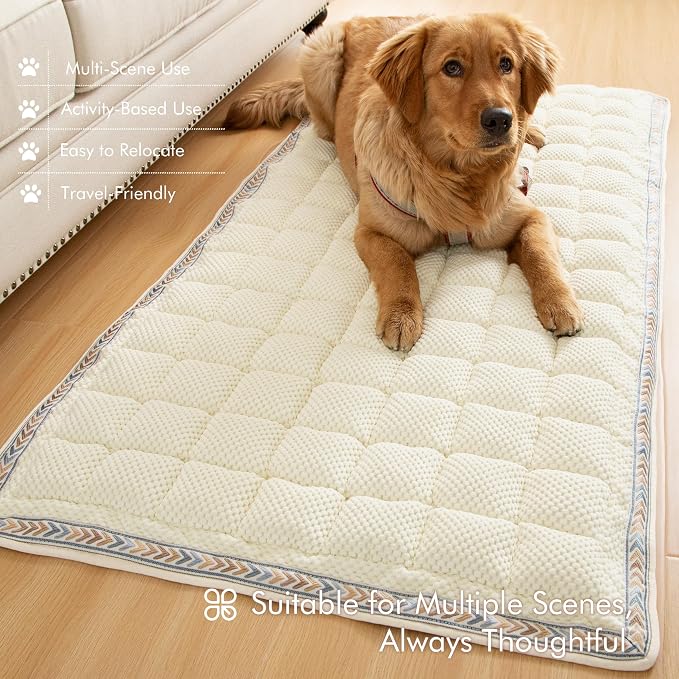 Couch Cover for Sofa, Sectional Couch Cover for Dogs, Sofa Cover Washable, Cushion Cover Blanket Pad Bed Mat for Pets, Chenille Furniture Protector, White, 27.6x59in - Image 8