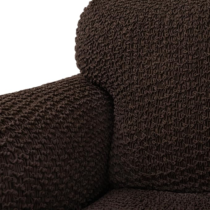 PAULTO BY GA.I.CO. Stretch Sofa Slipcovers – Soft Elastic Fabric Couch Cover for Armchair Loveseat 3-Seater & 4-Seater Sofa Cover – Non-Slip Furniture Protector Washable - Dark Brown (40"-63" Wide) - Image 6