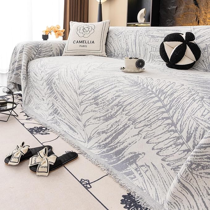 ROOMLIFE Couch Cover Boho Sofa Covers for 3 Cushion Couch Washable | Furniture Protector Sofa Couch Cover for Dogs, Soft Breathable Sofa Slipcover, Couch Throw Blankets with Tassels 71''X134'' - Image 2