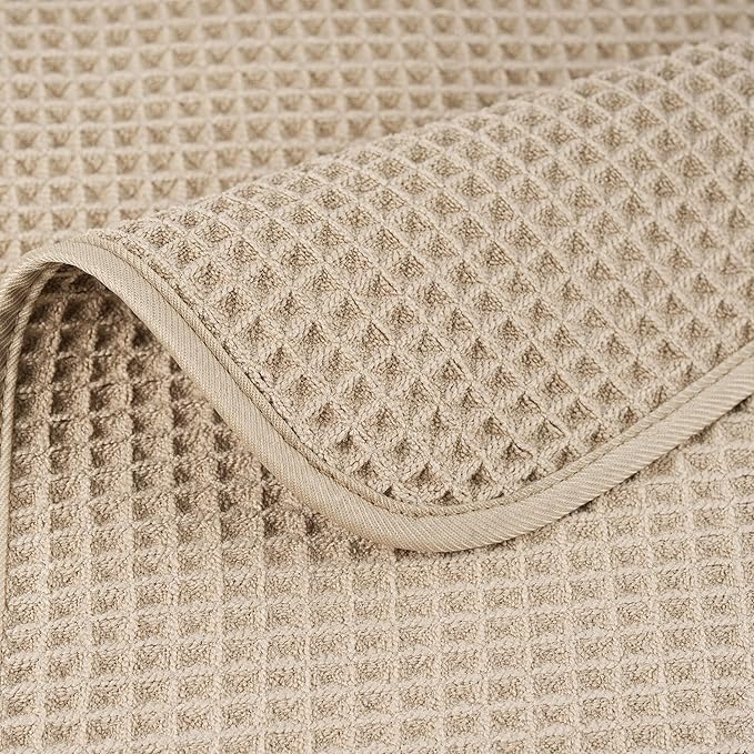 POLYTE 430 GSM Microfiber Oversize Quick Dry Lint Free Bath Towel, 60 x 30 in, 4 Pack (Waffle Weave) - Image 7